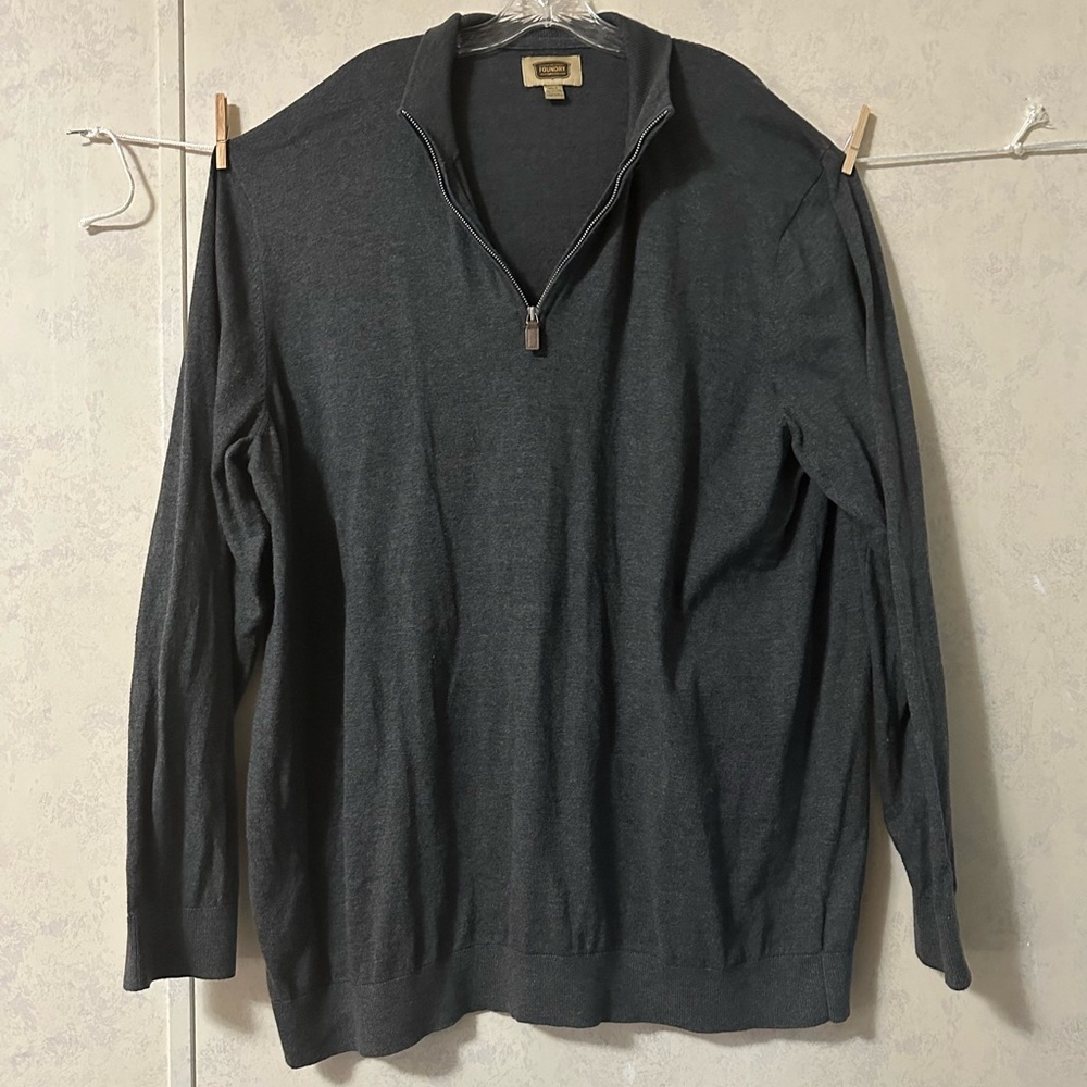 The Foundry Supply Co. Gray Zip Up Sweater